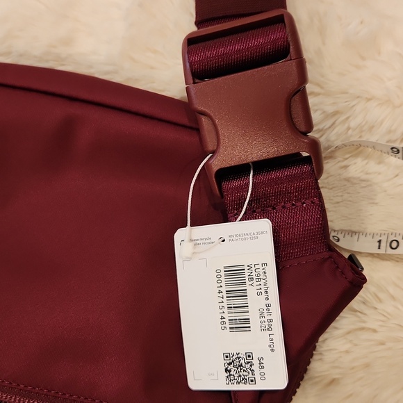 Lululemon Everywhere Belt Bag Large 2L In Red Merlot Burgundy Color New With Tag - Picture 13 of 17